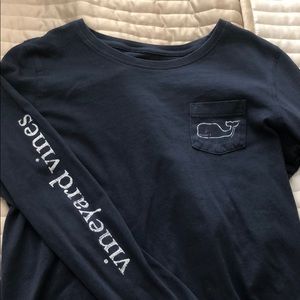Navy Vineyard Vines Pocket Tee
